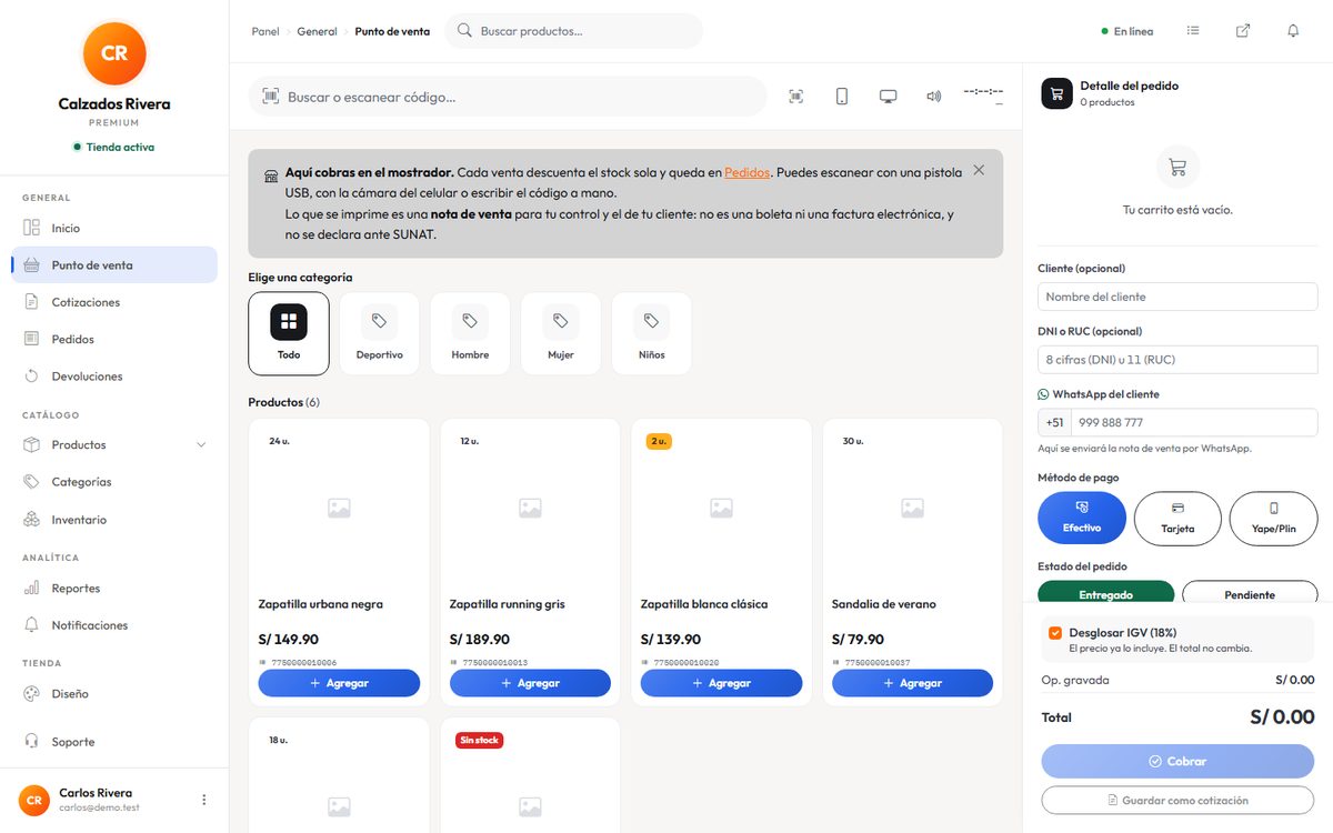 Cobras en el mostrador y el stock se descuenta solo